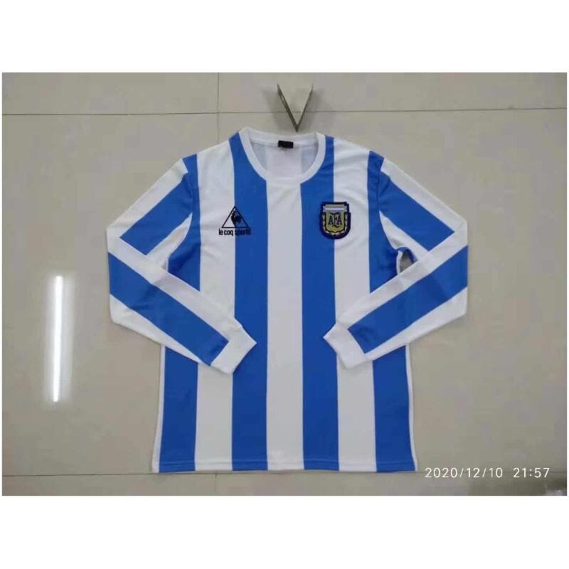 Argentina Home Retro Jersey Long Sleeve Mens 1986