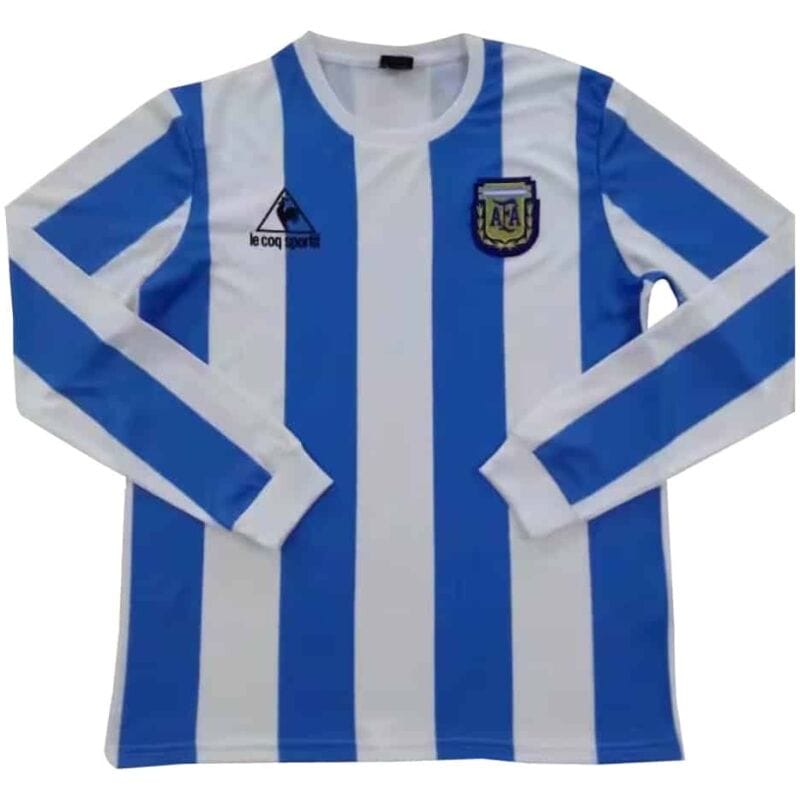 Argentina Home Retro Jersey Long Sleeve Mens 1986