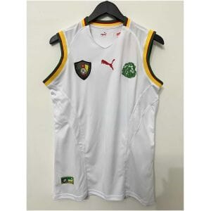 Mens Cameroun Retro Singlet White 2002