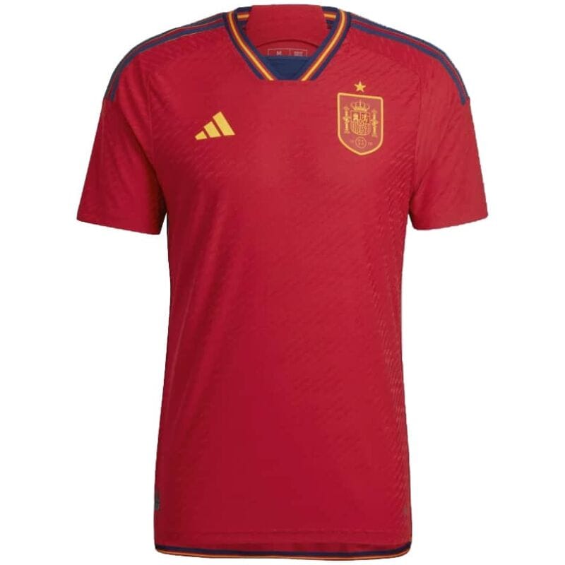 Mens Spain Home Authentic Jersey FIFA World Cup Qatar 2022 – Match