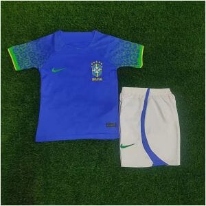 Kids Brazil Away Jersey FIFA World Cup Qatar 2022