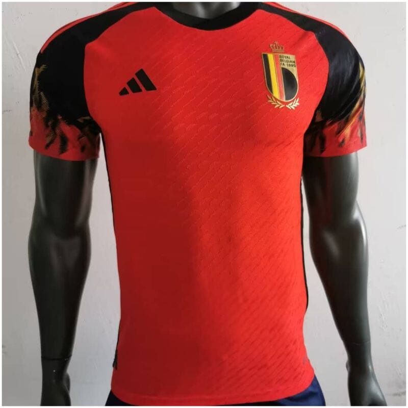 Mens Belgium Home Authentic Jersey FIFA World Cup Qatar 2022 – Match