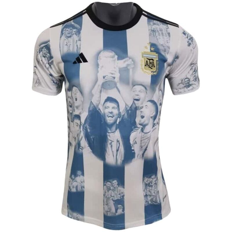 Mens Argentina 3-Star Campeon Mundial Commemorative Jersey