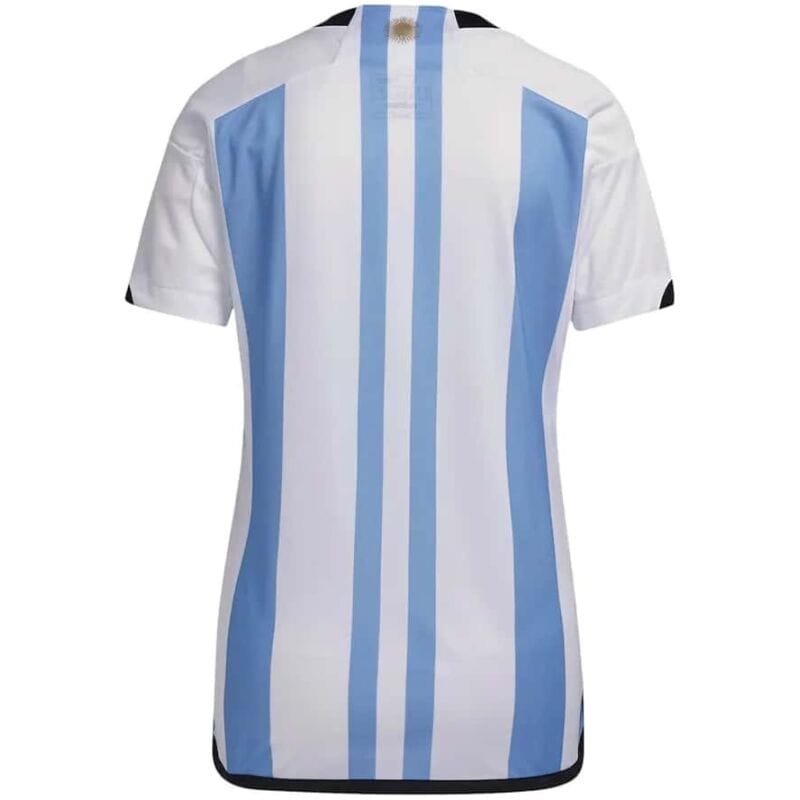 Womens Argentina 3-Star Home Jersey FIFA World Cup Qatar Champions 2022