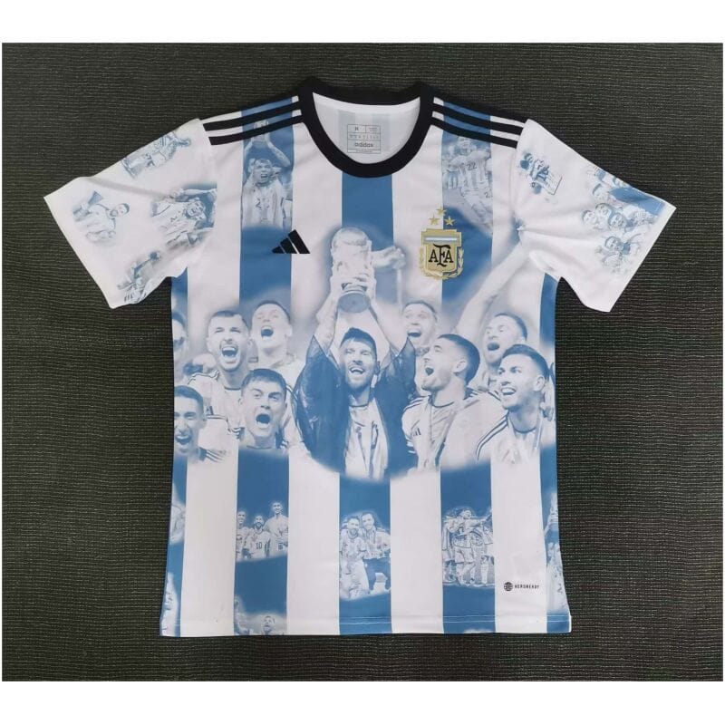 Mens Argentina 3-Star Campeon Mundial Commemorative Jersey