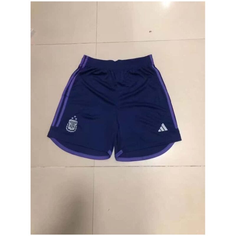 Mens Argentina 3-Star Away Shorts FIFA World Cup Qatar Champions 2022