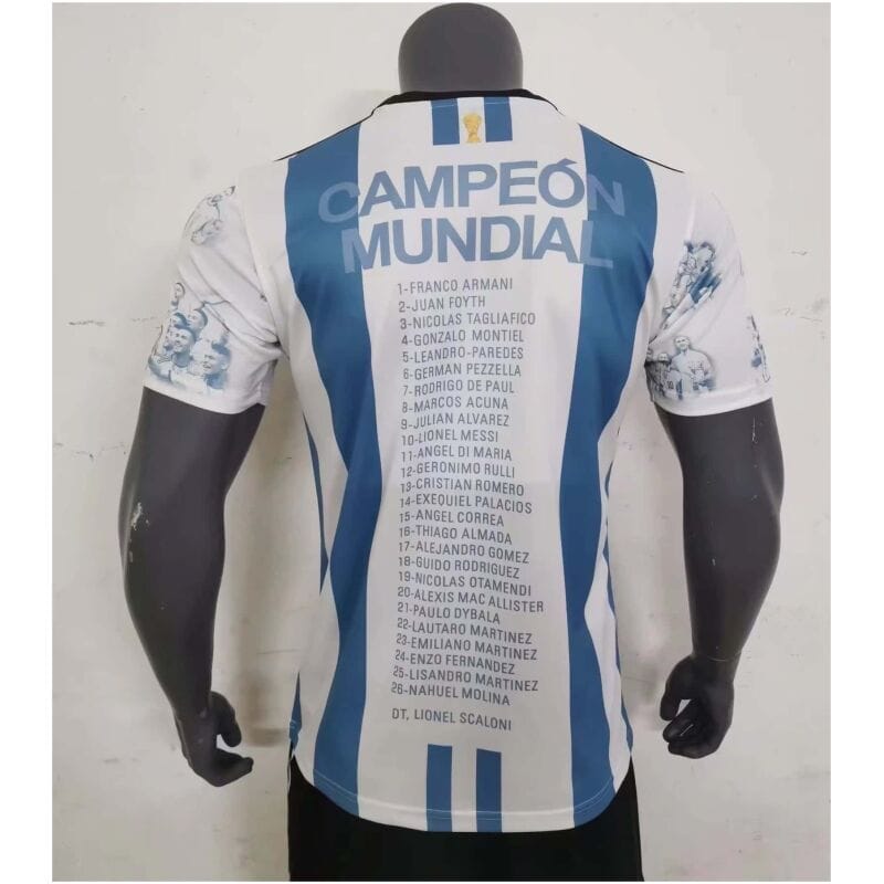 Mens Argentina 3-Star Campeon Mundial Commemorative Jersey