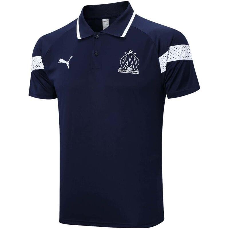 Mens Olympique Marseille Polo Shirt Royal 2023/24