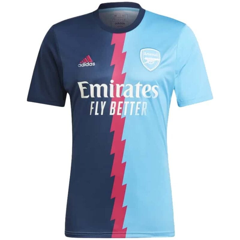 Mens Arsenal Pre-Match Top Short Training Jersey Light Blue 2023/24