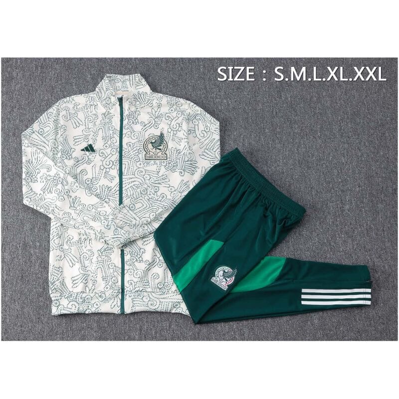 Mens Mexico Jacket + Pants Training Suit White 2023