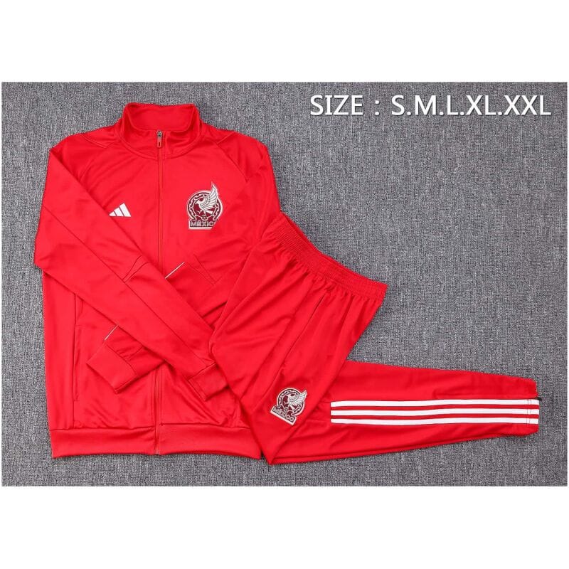 Mens Mexico Jacket + Pants Training Suit Red 2023