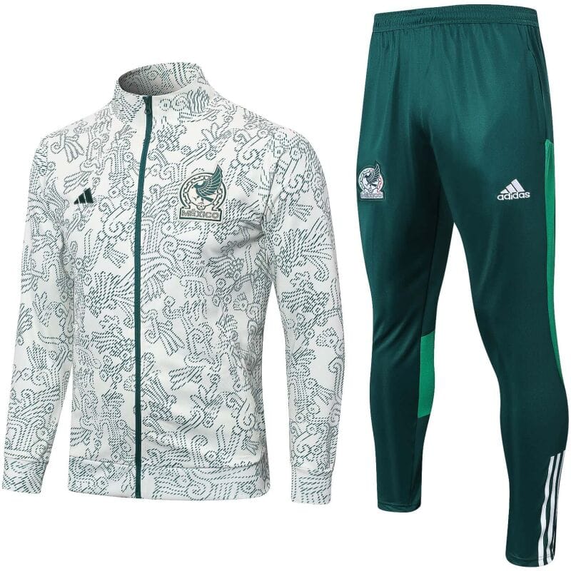 Mens Mexico Jacket + Pants Training Suit White 2023