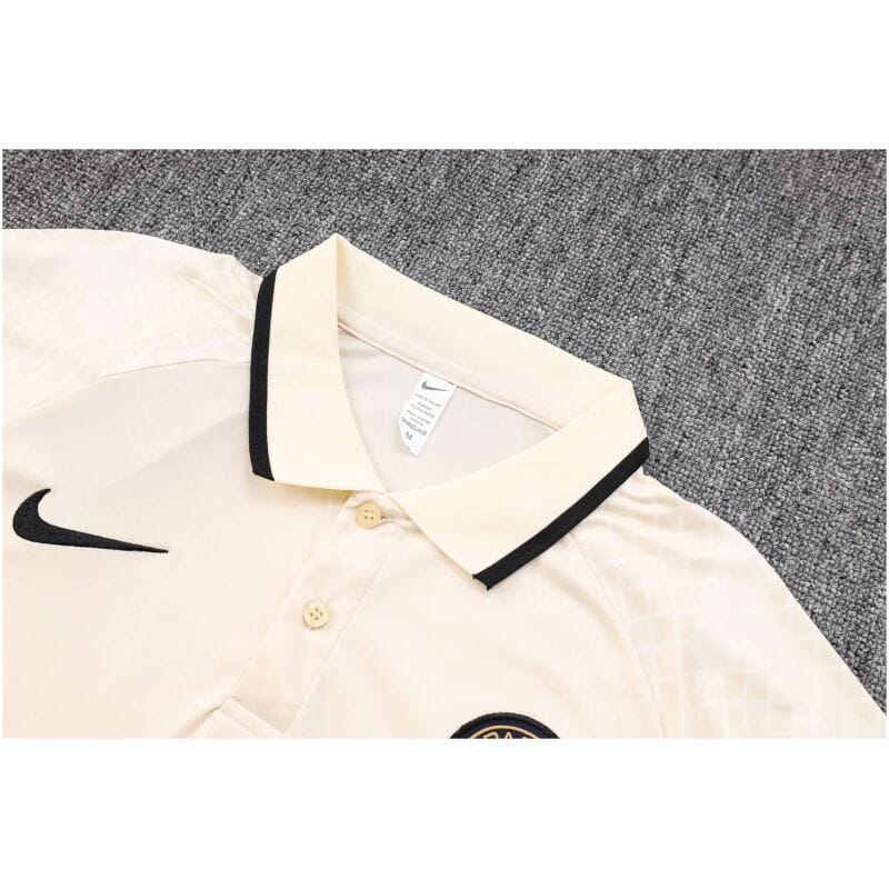 Mens PSG Polo Shirt Beige 2023/24