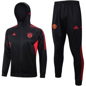 Mens Bayern Munich Hoodie Jacket + Pants Training Suit Black 2023/24