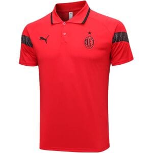 Mens AC Milan Polo Shirt Red 2023/24