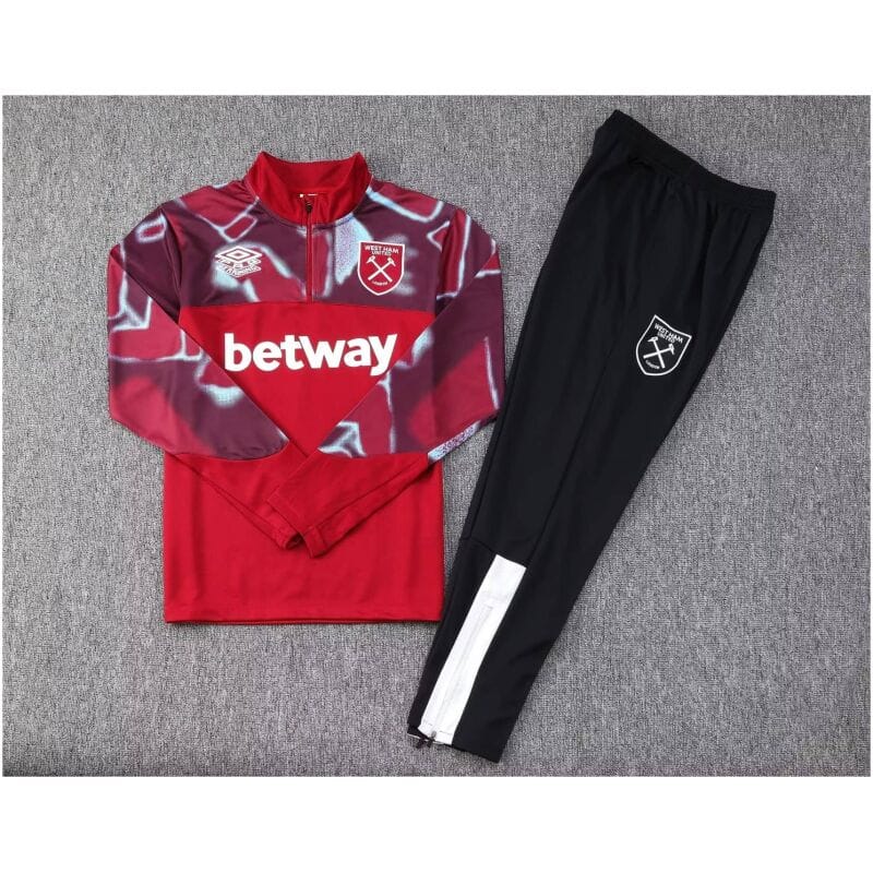 Mens West Ham United Training Suit Wine 2023/24