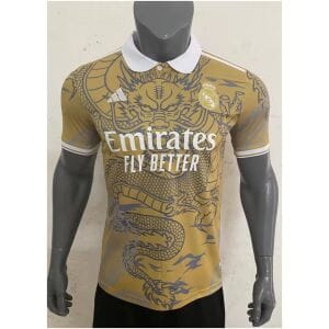 Mens Real Madrid Special Edition Gold Dragon Jersey 2023/24