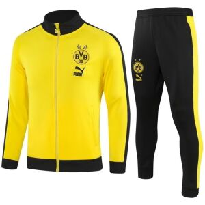 Mens Borussia Dortmund Jacket + Pants Training Suit Yellow 2023/24