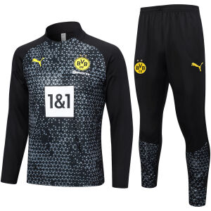 Mens Borussia Dortmund Training Suit Black Pattern 2023/24