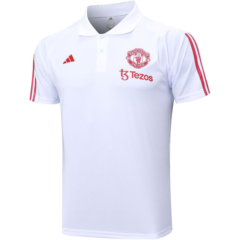 Mens Manchester United Polo Shirt White 2023/24