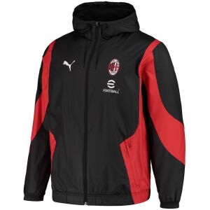 Veste Windrunner Anthem tissée d'avant-match de l'AC Milan pour homme, noir 2023/24