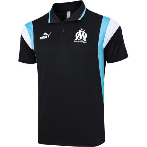 Mens Olympique Marseille Polo Shirt Black 2023/24