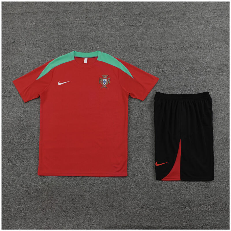 Mens Portugal Short Training Suit Red 2024