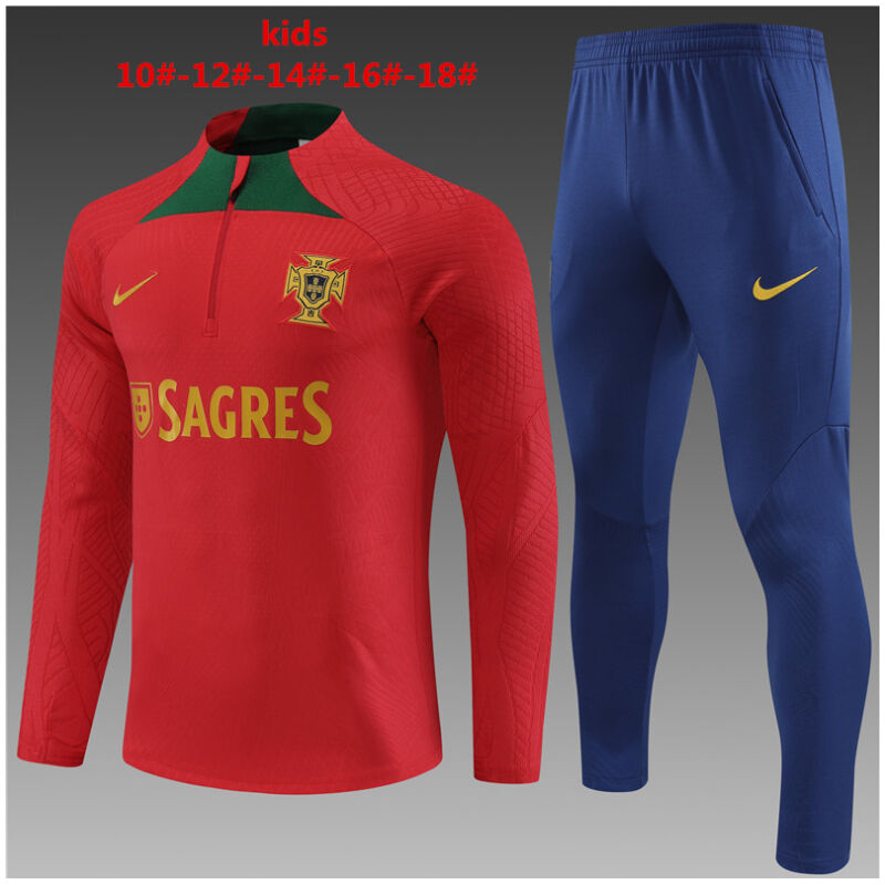 Kids Portugal Training Suit Red 2024