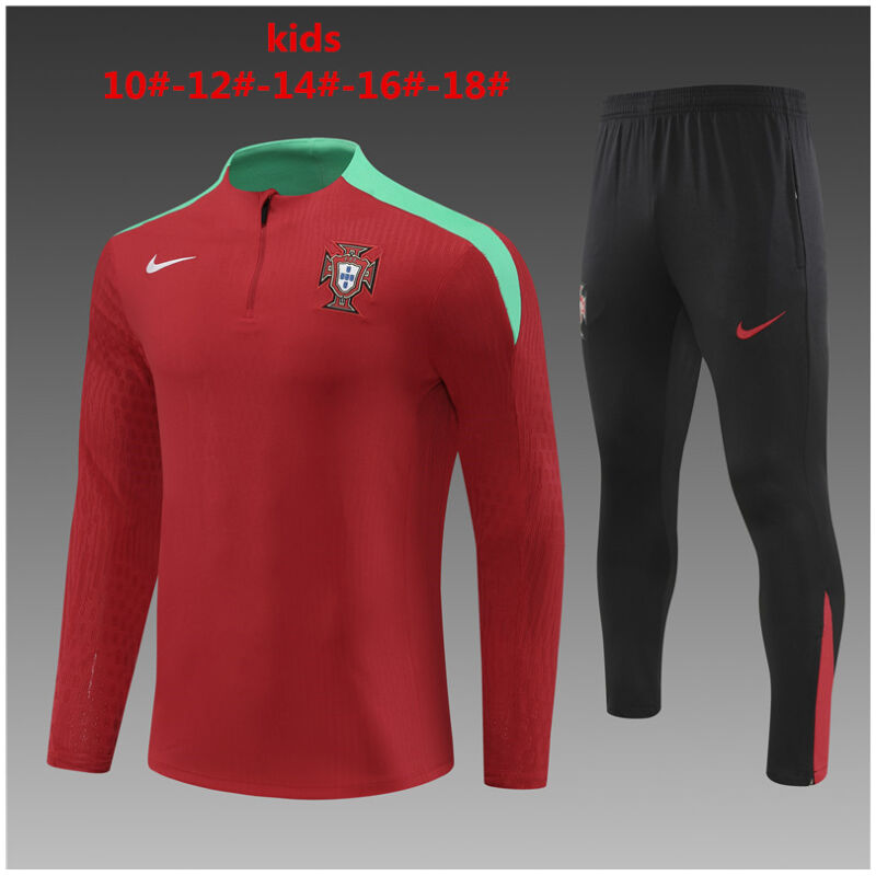 Kids Portugal Training Suit Red 2024