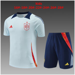 Kids Spain Short Training Suit Light Blue 2024