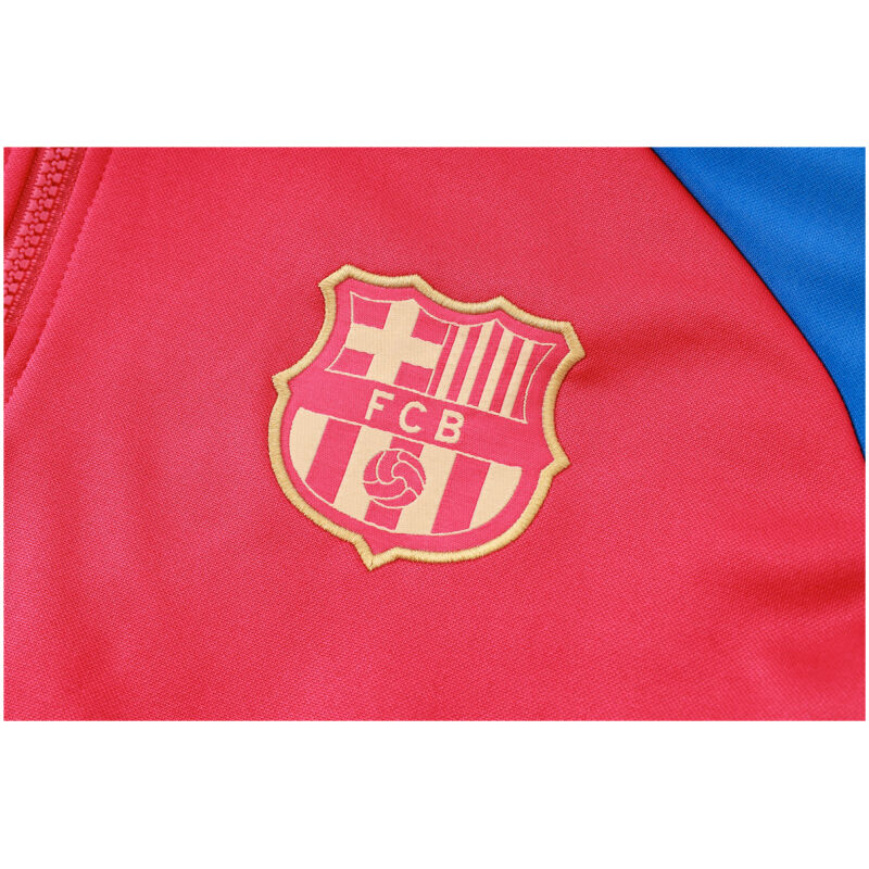 Mens Barcelona Hoodie Sweatshirt + Pants Training Suit Red-Blue 2024/25