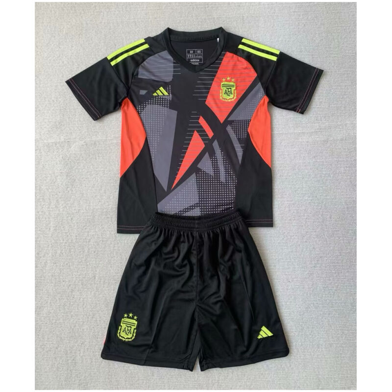 Kids Argentina Black Goalkeeper Jersey 2024