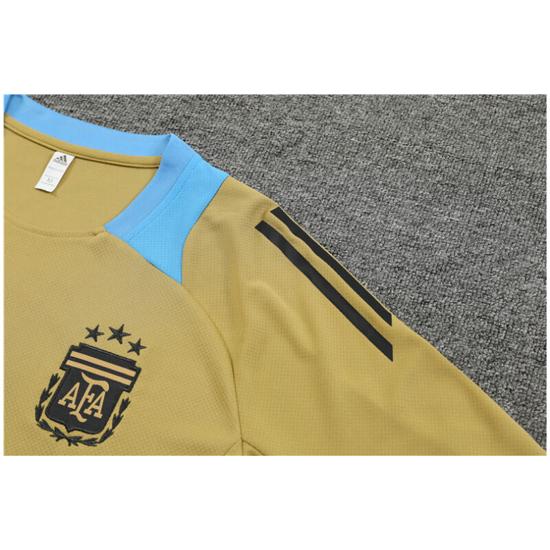 Mens Argentina Short Training Suit Gold 2024