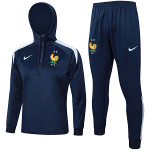 Mens France Hoodie Sweatshirt + Pants Training Suit Royal 2024