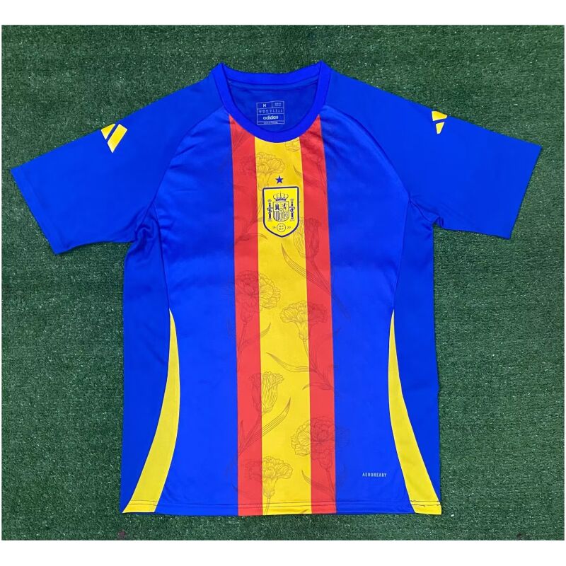 Mens Spain Short Training Blue Jersey 2024