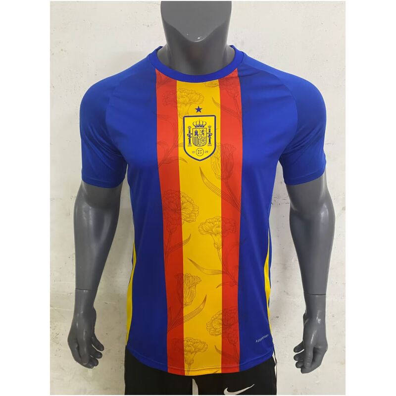 Mens Spain Short Training Blue Jersey 2024