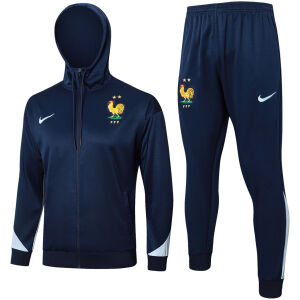 Mens France Hoodie Sweatshirt + Pants Training Suit Royal II 2024