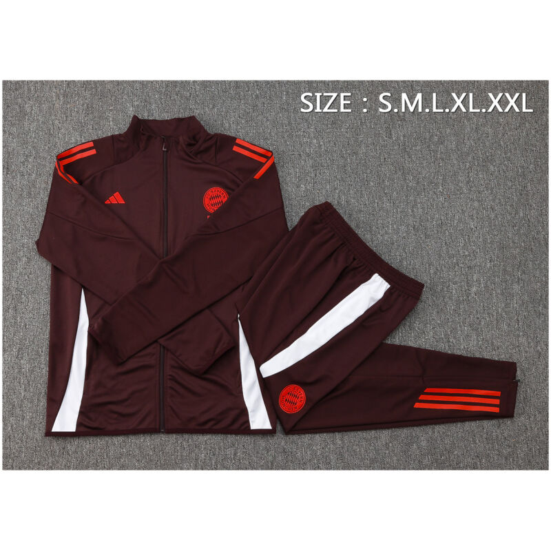 Mens Bayern Munich Jacket + Pants Training Suit Burgundy 2024/25