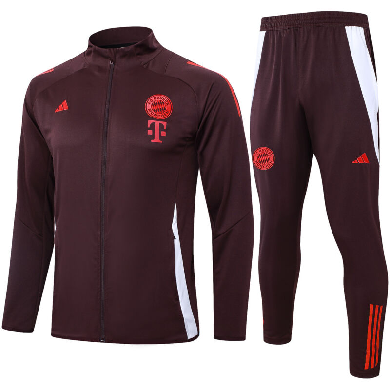 Mens Bayern Munich Jacket + Pants Training Suit Burgundy 2024/25