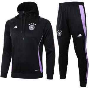 Mens Germany Hoodie Sweatshirt + Pants Training Suit Black 2024