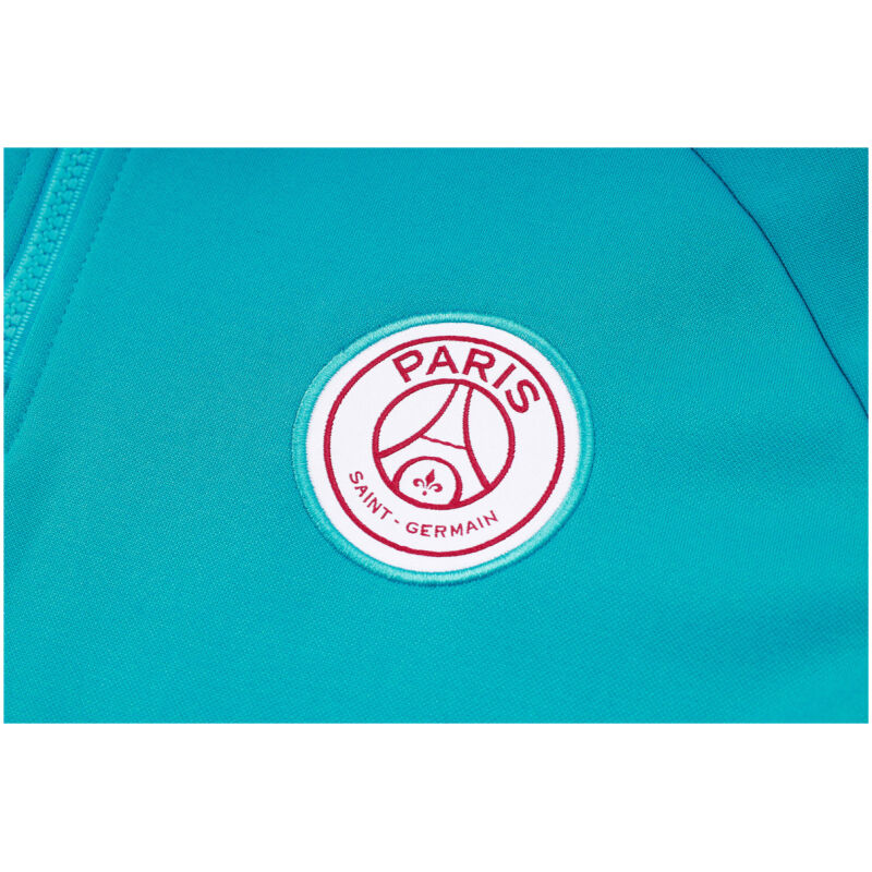 Mens PSG Hoodie Sweatshirt + Pants Training Suit Cyan 2024