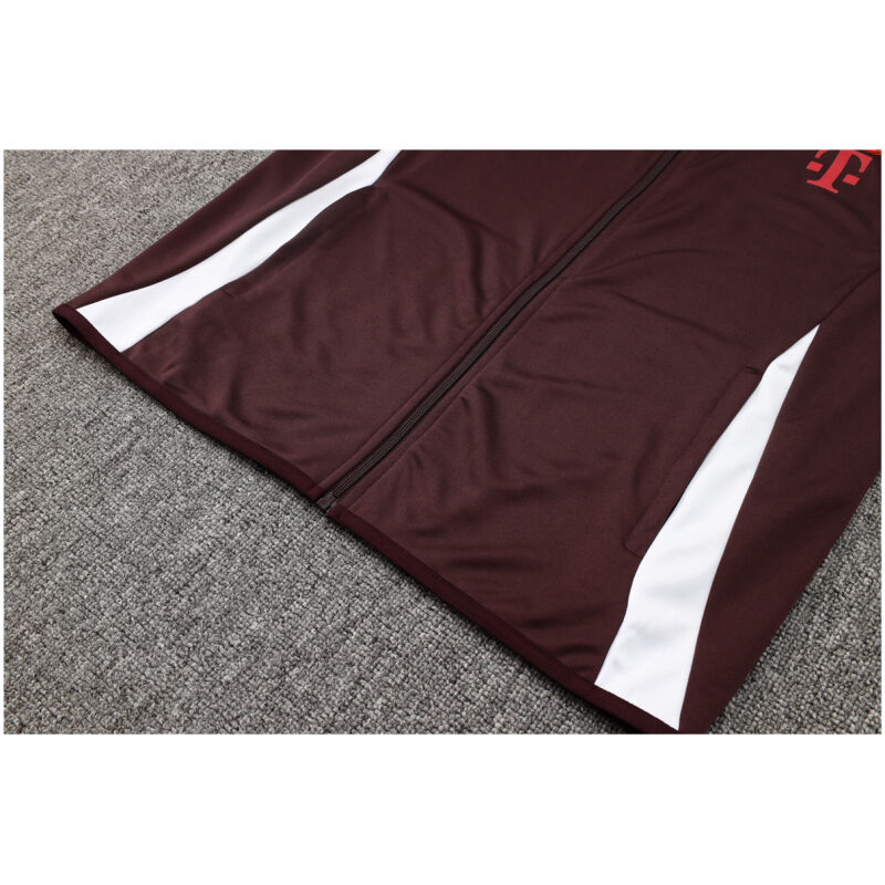 Mens Bayern Munich Jacket + Pants Training Suit Burgundy 2024/25