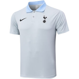 Mens Tottenham Hotspur Polo Shirt Light Grey 2024/25