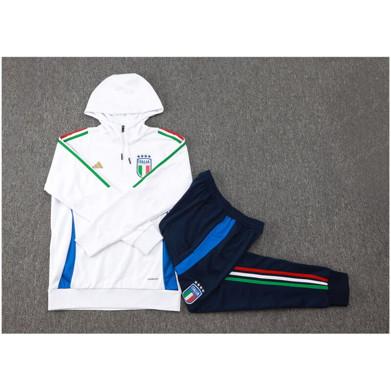 Kids Italy Hoodie Sweatshirt + Pants Suit White 2024