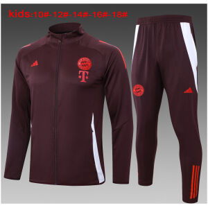 Kids Bayern Munich Training Suit Jacket + Pants Burgundy 2024/25