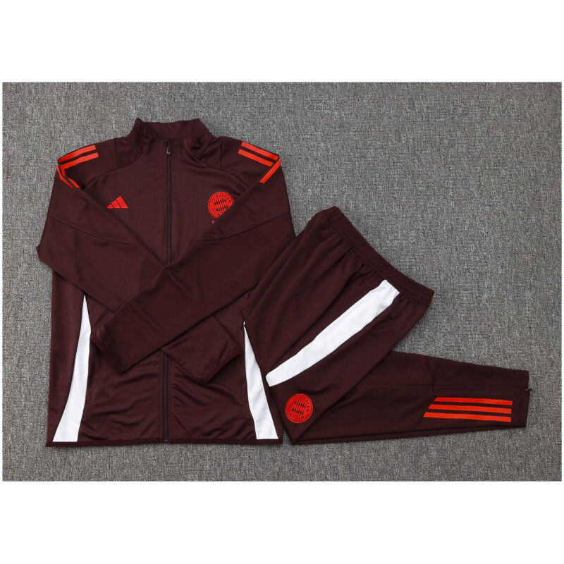 Kids Bayern Munich Jacket + Pants Training Suit Burgundy 2024/25