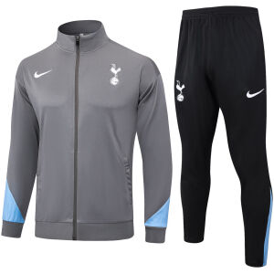 Mens Tottenham Hotspur Jacket + Pants Training Suit Grey 2024/25