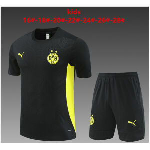 Kids Borussia Dortmund Short Training Suit Black 2024/25