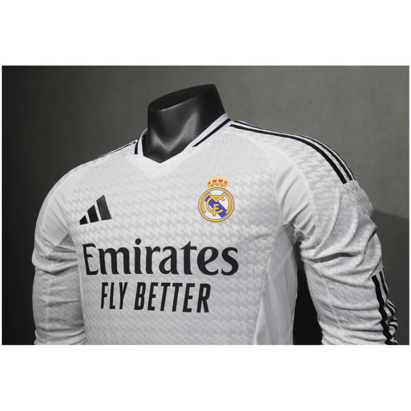 Mens Real Madrid Home Authentic Jersey Long Sleeve 2024/25 – Match