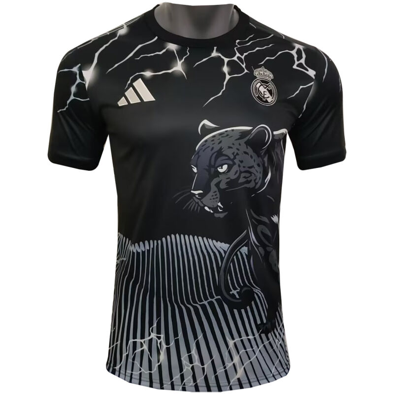 Mens Real Madrid Special Edition Black Leopard Jersey 2024/25